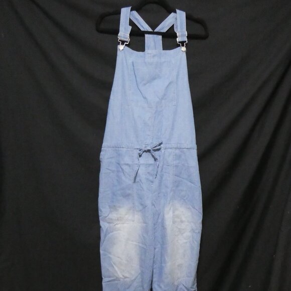 BELINDA | large | Lightweight Faded Blue Denim Overalls With Pockets | NWT - Picture 1 of 16